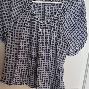 Madewell Blue Floral Blouse